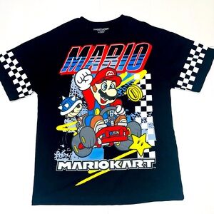 Super Mario Kart Men’s, Black Short Sleeve T-Shirt, Size Medium, Nintendo Hybrid